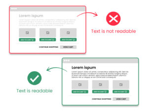ensure sufficient contrast to ensure readability of texts